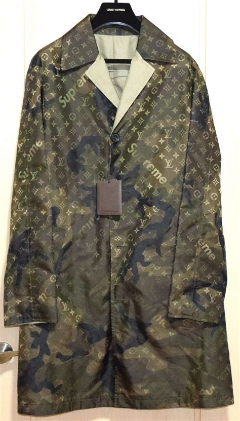 supreme x louis vuitton green camo down jacket|louis vuitton clothing stores.